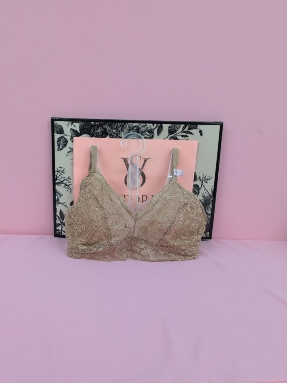 Victoria Secret Dream Angels Wicked Lace Unlined Balconette Bra Large Praline